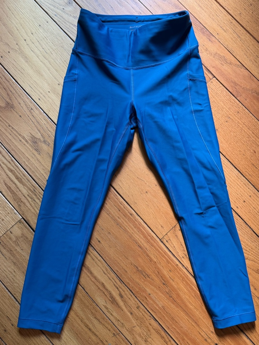 Athleta Teal-Blue High-Waist Interval Stash Leggings